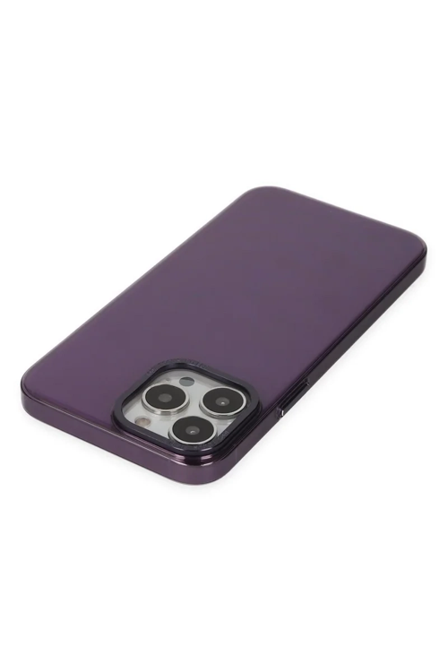 Newface İphone 13 Pro Max Kılıf Anka Pc Sert Metal Kapak - Mor