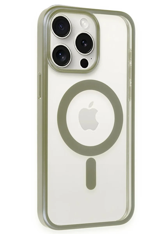 Newface İphone 15 Pro Kılıf Erozi Magsafe Kapak - Gri