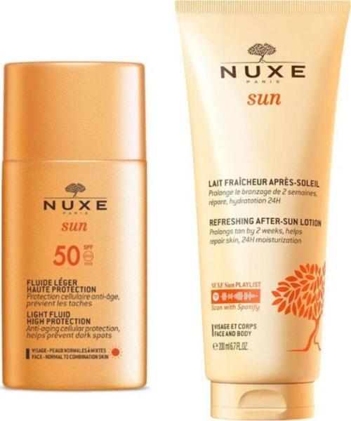 Sun Güneş Koruyucu Hafif Dokulu Yüz Kremi Spf 50 50 Ml - Nuxe Sun Güneş Sonrası Bakım Kremi 200Ml