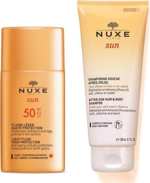 Sun Güneş Koruyucu Hafif Dokulu Yüz Kremi Spf 50 50 Ml - Nuxe Sun Güneş Sonrası Şampuanı 200 Ml