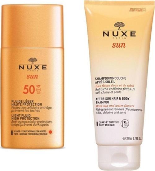 Sun Güneş Koruyucu Yüz Kremi Spf 50 50 Ml - Güneş Sonrası Saç Ve Vücut Şampuanı 200 Ml