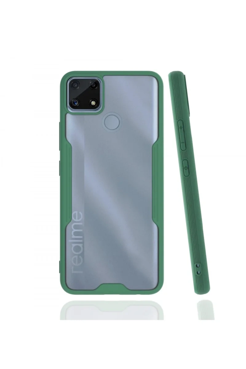 Newface Realme C25 Kılıf Platin Silikon - Yeşil