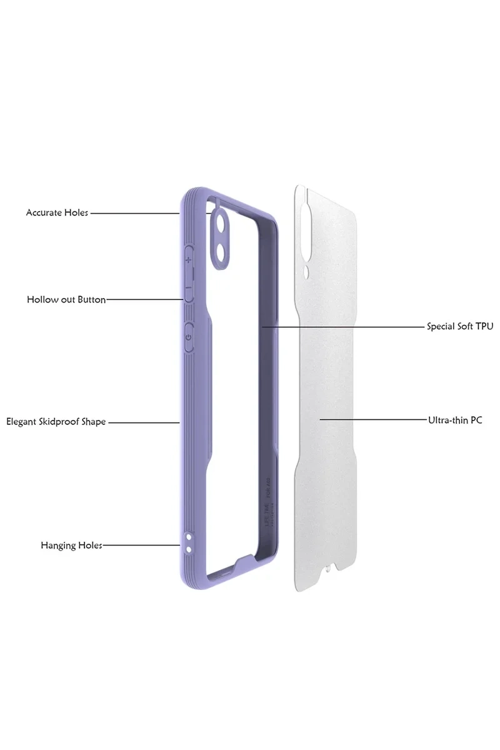 Newface Samsung Galaxy A02 Kılıf Platin Silikon - Lila