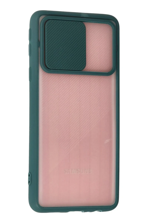 Newface Samsung Galaxy A01 Core Kılıf Palm Buzlu Kamera Sürgülü Silikon - Yeşil