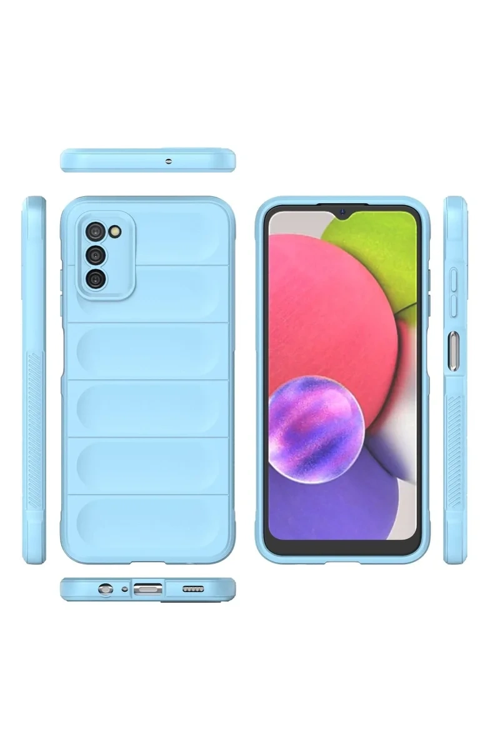 Newface Samsung Galaxy A03s Kılıf Optimum Silikon - Sky Blue