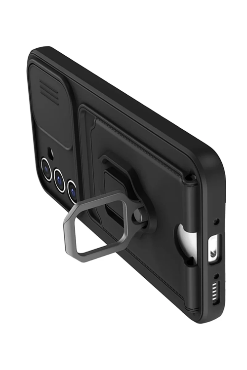 Newface Samsung Galaxy A36 Kılıf Zuma Kartvizitli Yüzüklü Silikon - Siyah