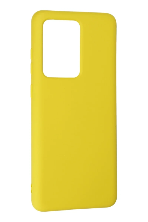Newface Samsung Galaxy S20 Ultra Kılıf Nano İçi Kadife Silikon - Sarı