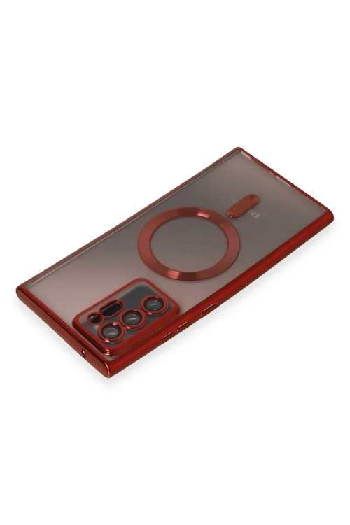 Newface Samsung Galaxy Note 20 Ultra Kılıf Kross Magneticsafe Kapak - Kırmızı