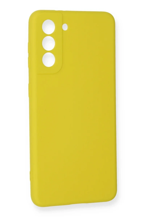 Newface Samsung Galaxy S21 Fe Kılıf Nano İçi Kadife Silikon - Sarı