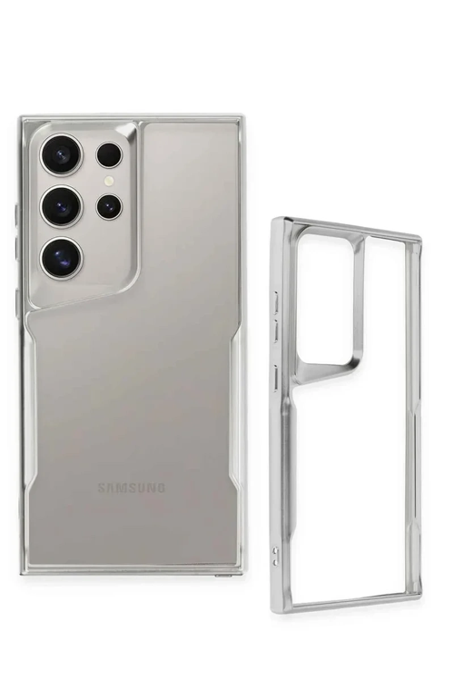 Newface Samsung Galaxy S25 Ultra Kılıf Boyi Silikon Kapak - Gümüş