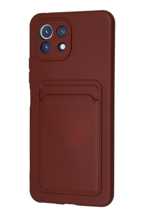 Newface Xiaomi Mi 11 Kılıf Kelvin Kartvizitli Silikon - Bordo
