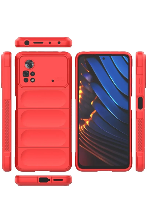 Newface Xiaomi Poco X4 Pro 5g Kılıf Optimum Silikon - Kırmızı