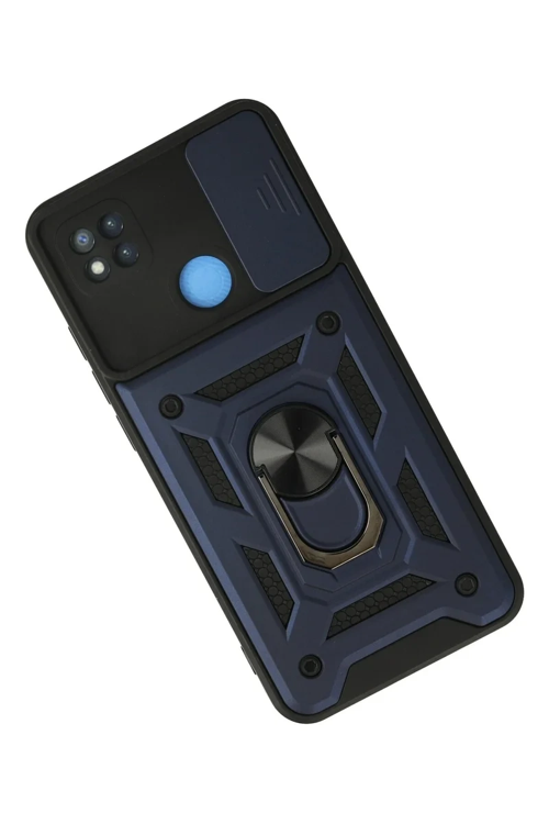 Newface Xiaomi Redmi 9c Kılıf Pars Lens Yüzüklü Silikon - Lacivert