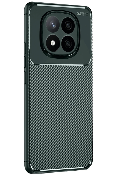 Newface Xiaomi Redmi Note 14 Pro 5g Kılıf Auto Focus Karbon Kapak - Koyu Yeşil