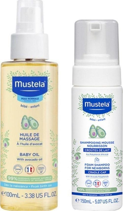 Bebek Bakım Masaj Yağı 100Ml-Mustela Yenidoğan Köpük Şampuanı 150 Ml
