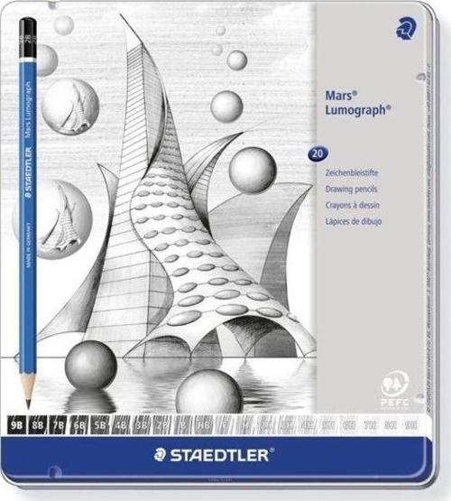 Mars Lumograph Dereceli Kalem 20'li Set Metal Kutu (9B-9H)