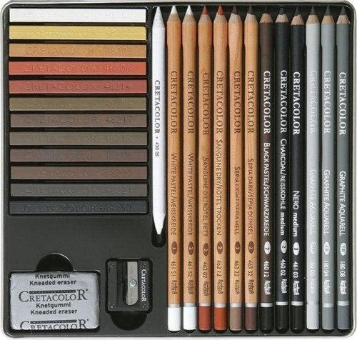Creativo Drawing Set Profesyonel Karışık Çizim Seti 27 Parça Metal Kutu (400 31)
