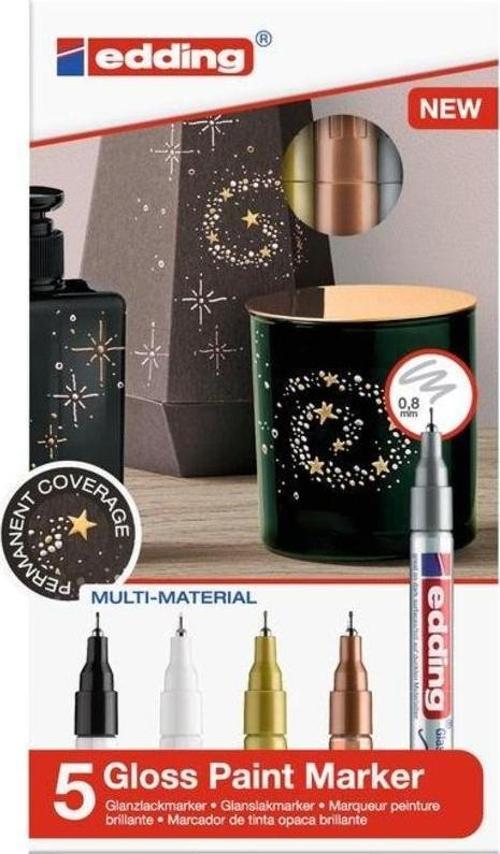 780 Çok Amaçlı Örtücü Boyama Dekorasyon Markörü 0.8 mm 5'li Metalik BASIC
