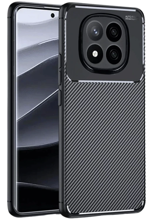 Xiaomi Redmi Note 14 Pro 5G Kılıf Auto Focus Karbon Kapak - Siyah