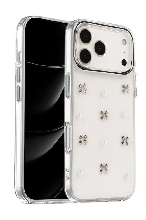 Apple iPhone 17 Pro Max Fiyonk Desenli Kapak - Desen 8