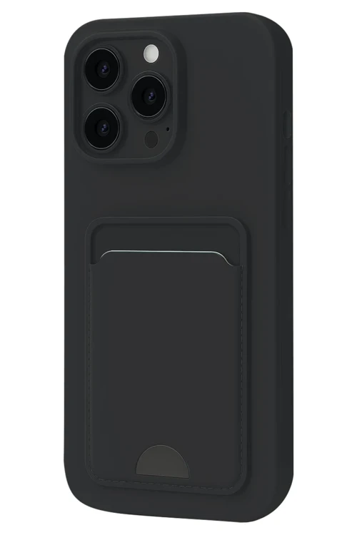 Apple iPhone 16 Pro Kılıf Kelvin Kartvizitli Silikon - Siyah