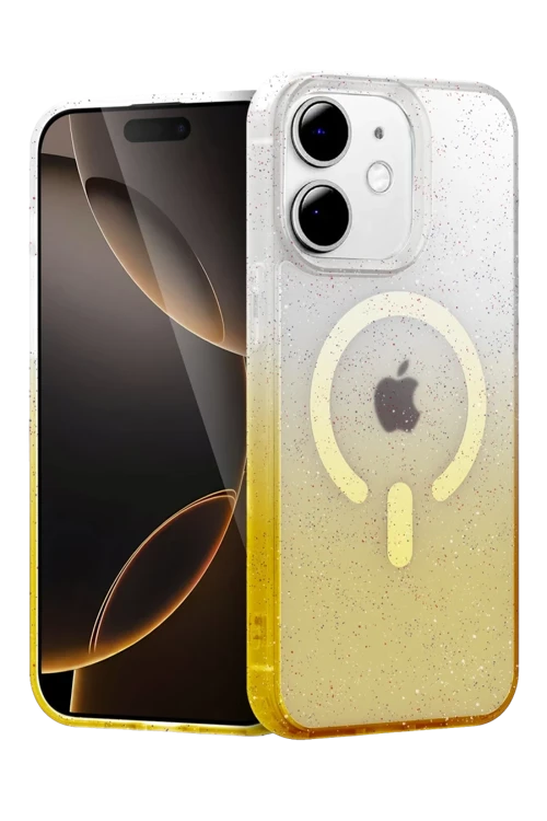 Apple iPhone 11 Pummel Shiny Magsafe Kapak - Gold