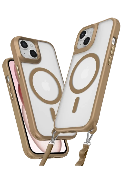 Apple iPhone 15 Plus Kılıf Enka Magsafe Silikon Kılıf - Desert