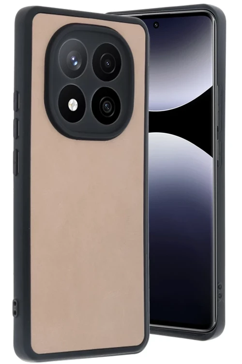 Xiaomi Redmi Note 14 Pro 4G Kılıf Aras Deri Kapak - Pudra