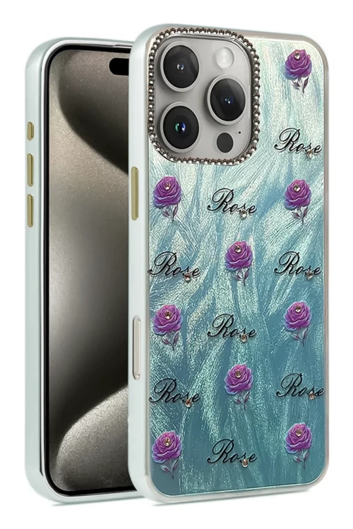 Apple iPhone 16 Pro Kılıf Blade Aynalı Desenli Kapak - Desen 9