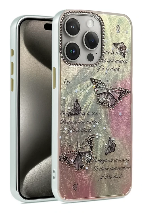 Apple iPhone 14 Pro Kılıf Blade Aynalı Desenli Kapak - Desen 6