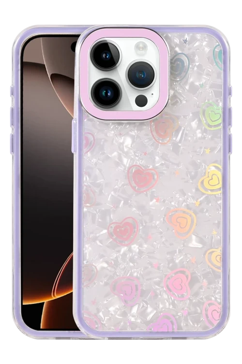 Apple iPhone 14 Pro Max Lumi Desenli Kapak - Mor