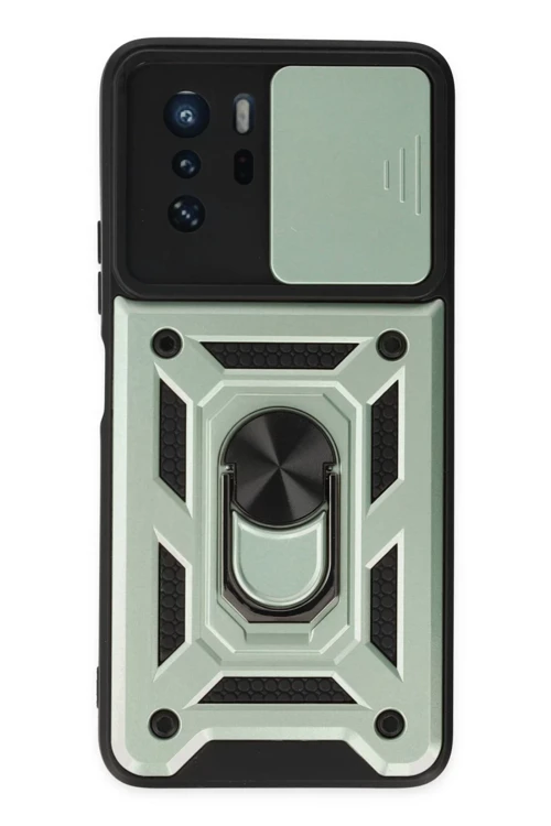 Xiaomi Poco X3 GT Kılıf Pars Lens Yüzüklü Silikon - Yeşil