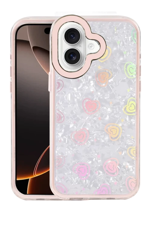 Apple iPhone 16 Lumi Desenli Kapak - Pembe