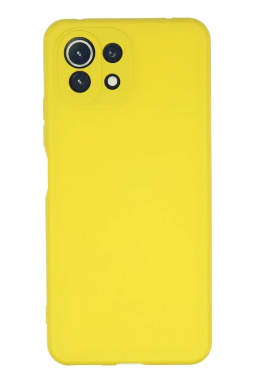 Xiaomi Mİ 11 Lite Kılıf Nano içi Kadife Silikon - Sarı