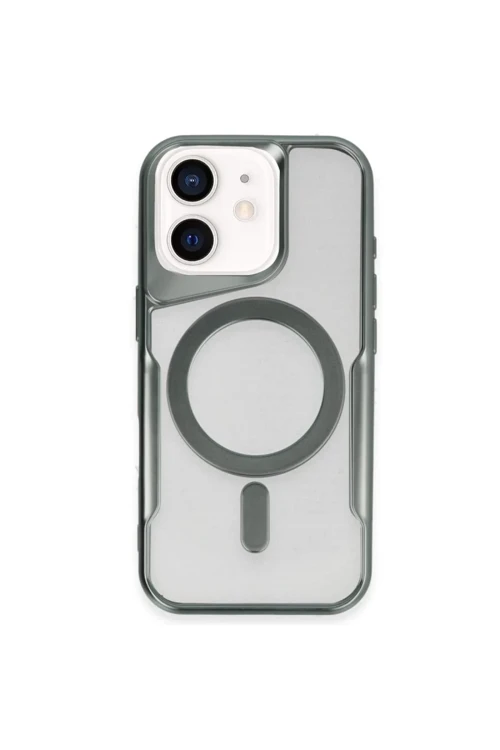 Apple iPhone 11 Kılıf Boyi Magsafe Silikon Kapak - Yeşil