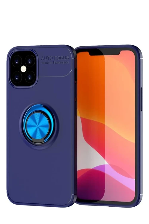 Apple iPhone 12 Mini Kılıf Range Yüzüklü Silikon - Mavi