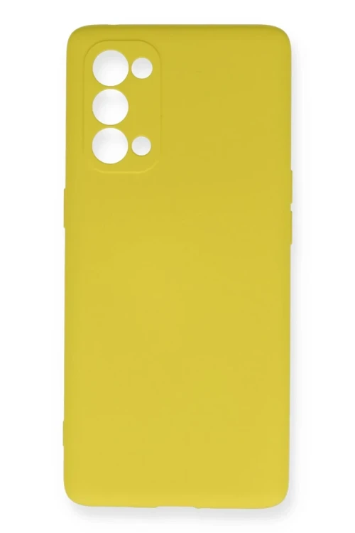 Oppo Reno 5 Pro Kılıf Nano içi Kadife Silikon - Sarı