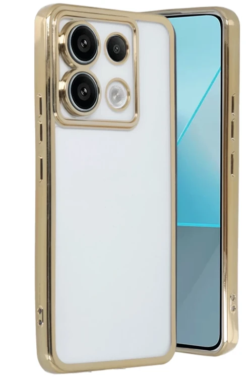 Xiaomi Poco X6 Kılıf Razer Lensli Silikon - Gold