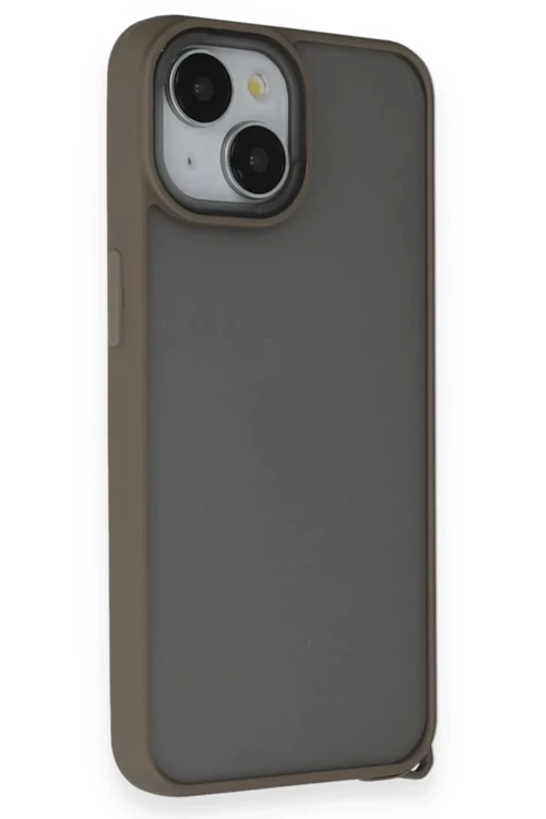 Apple iPhone 14 Kılıf Elegant Kapak - Titan Gri