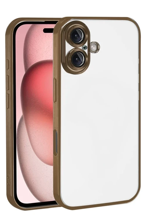 Apple iPhone 17 Razer Lensli Silikon - Çöl Titanyum