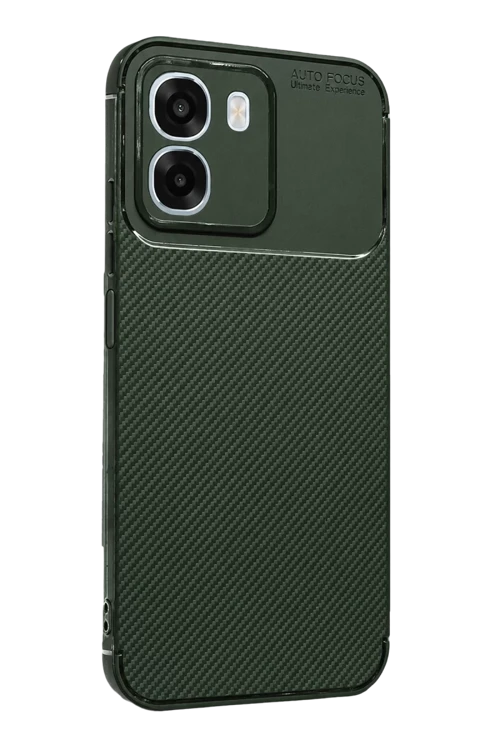 Oppo Oppo A6T 5G Auto Focus Karbon Kapak - Koyu Yeşil