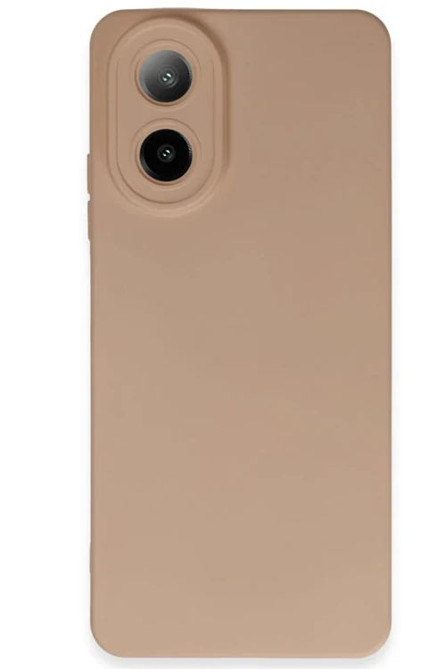 Oppo A38 Kılıf Nano içi Kadife Silikon - Pudra