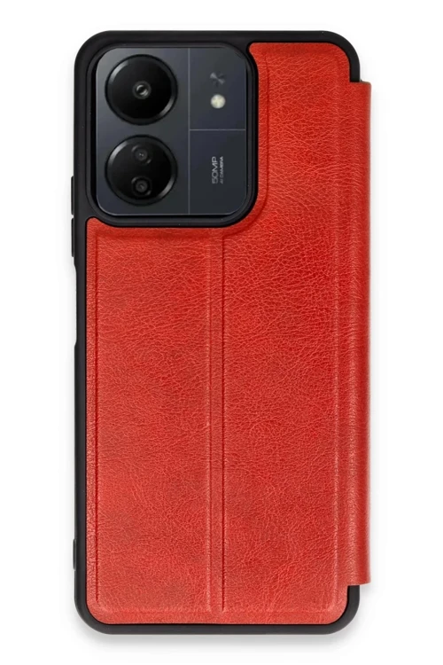 Xiaomi Redmi 13C Kılıf Flip Cover - Kırmızı