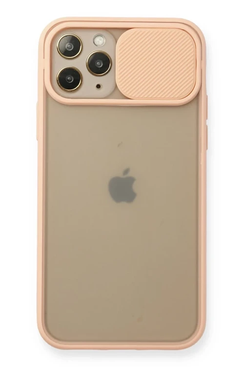 Apple iPhone 11 Pro Kılıf Palm Buzlu Kamera Sürgülü Silikon - Pembe