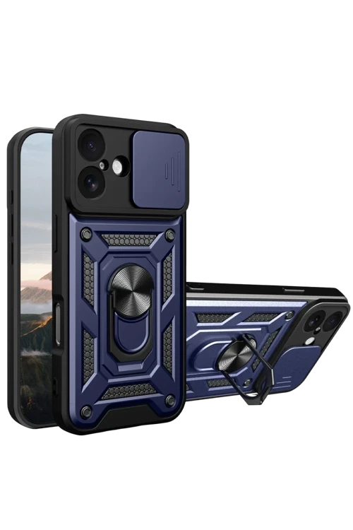 Apple iPhone 17 Pars Lens Yüzüklü Silikon - Lacivert