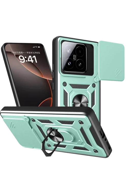Xiaomi Mi 15T Pars Lens Yüzüklü Silikon - Yeşil
