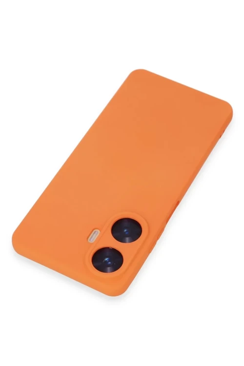 Realme C55 Kılıf Nano içi Kadife Silikon - Turuncu