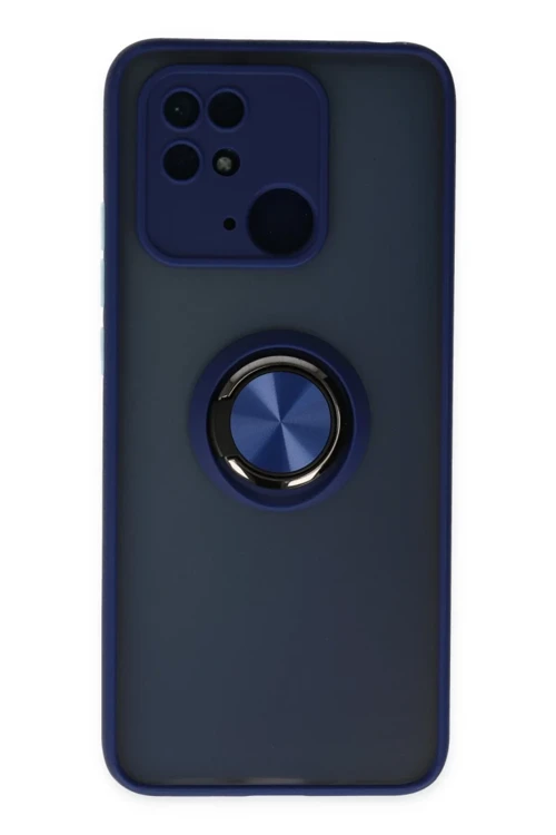 Xiaomi Redmi 10C Kılıf Montreal Yüzüklü Silikon Kapak - Lacivert