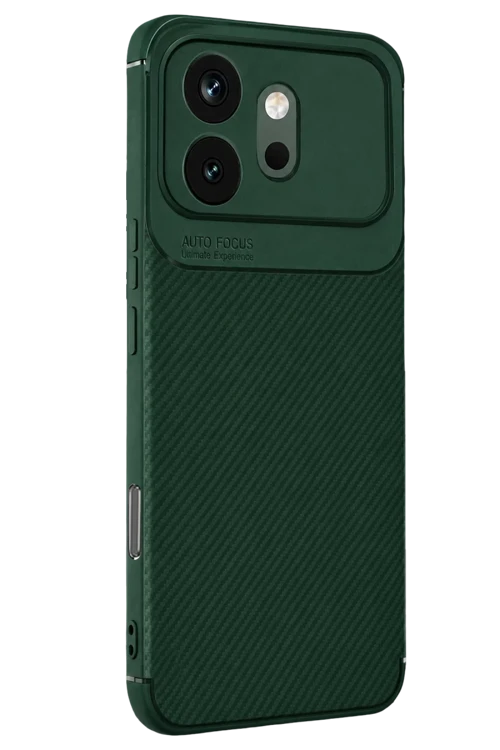 Huawei Honor 600 Auto Focus Karbon Kapak - Koyu Yeşil