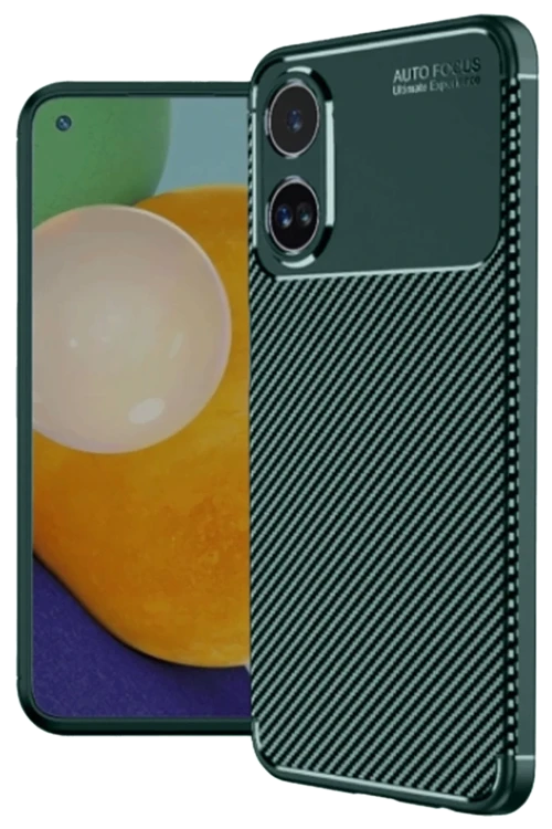 Oppo A38 Kılıf Auto Focus Karbon Kapak - Koyu Yeşil